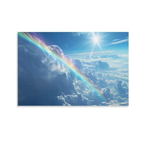 絵画 太陽雲虹インテリア 絵画 魅力的な色の空アートパネル 壁の絵 ポスター 壁掛け ソファの背景絵画 玄関 壁飾り 絵画 額無し 60x90cm