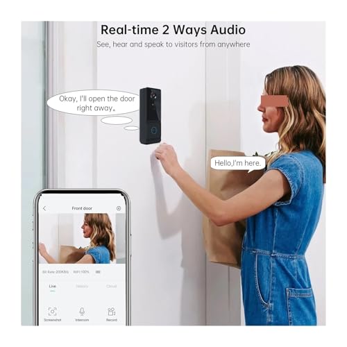 Sonnette vidéo avec détection de mouvement PIR et surveillance à distance sur smartphone - 6