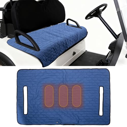 TUYU Heated Golf Cart Seat Cover Non-Slip Winter Golf Cart Seat Warmer Towel Blanket for 2-Person Seats Club Car Golf Cart Accessories Gift for Men.52 * 32 inch. Keeps Warm and Clean