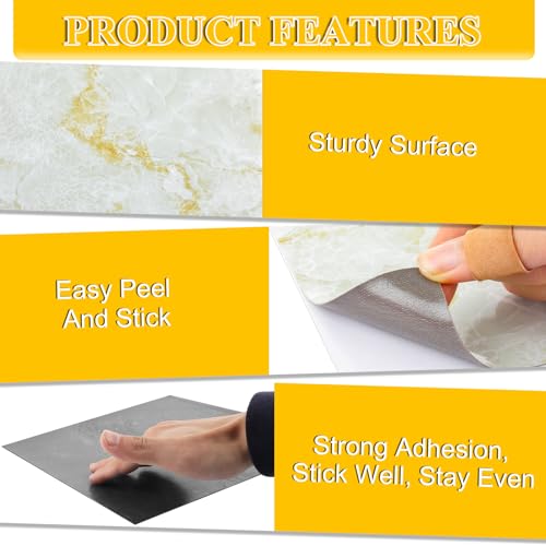 STARVAST 40 Stück PVC Bodenbelag Vinylboden Selbstklebend 30×30cm, 3.6m² Vinyl Klebefliesen Bodenfliesen Fliesenaufkleber für Schlafzimmer Küche Wohnzimmer