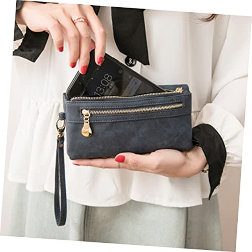 Leather Billfold Wallet for Women Dark Blue Multipurpose Handbag for Daily Use for School Work and Shopping for Coins Keys and Receipts2