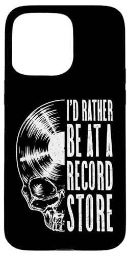 Vinyl Records LP�R���N�^�[ Be At A Record Store Music Skull �X�}�z�P�[�X iPhone 15 Pro Max �p