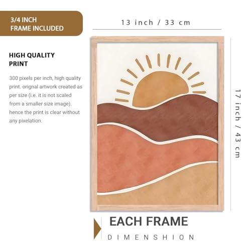 Image of kotart Boho Painting Wall Art Home Decoration Paintings With Frame For Living Room Bed Room Hotel Wall Decor Digital Reprint Set Of 6 (13X17 inch)