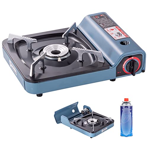 Réchaud à butane 12000 BTU de camping puissant avec pare-vent intégré