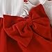 Baby Girl Christmas Dress Holiday Outfits Fashion with Bowknot Lovely Kids Cloth Xmas Costume for New Year Party Dressing up, 6 to 9M