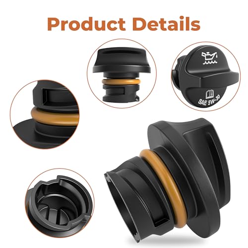 FC256 Engine Oil Filler Cap Compatible with GM Equipment,Twist-On Design- Replaces OEM #25192632- Black Rubber/Plastic