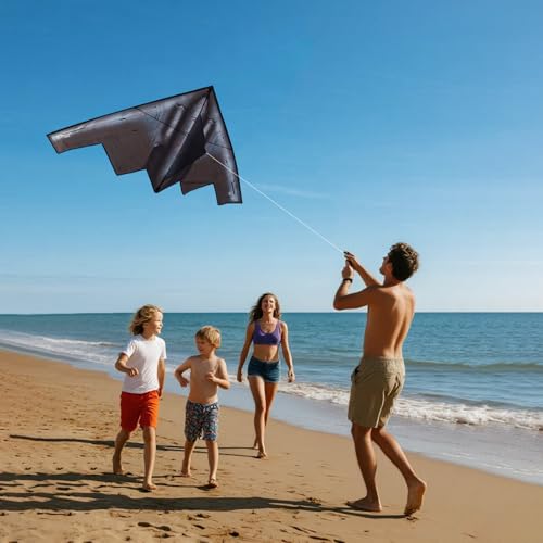 Kite with Reel for Kids and Adults, Easy to Fly Kites for Boys& Girls, Large Beach Kite with 650ft String Reel Winder, Extremely Easy to Fly for Beginners.(B2-Airplane) - Thumbnail 6