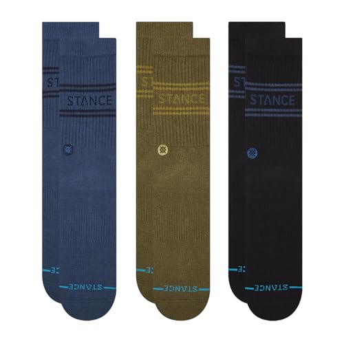 Stance Basic Crew Socks [3 Pack] (Medium, Army)