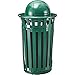 Global Industrial 36 Gallon Outdoor Metal Slatted Waste Receptacle w/Access Door & Dome Lid, Green