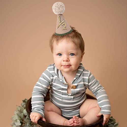 WAOUH Hat for Baby - 1/2 Birthday Crown Hat, Baby Photo Prop for 6 Month Birthday, Mini Crown, Dark Green - Thumbnail 5