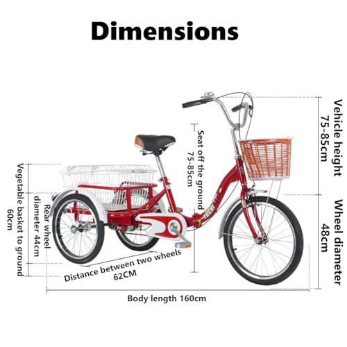 Triciclo Adulto 20 Pulgadas, Paseo con Asiento Ajustable miniatura 7