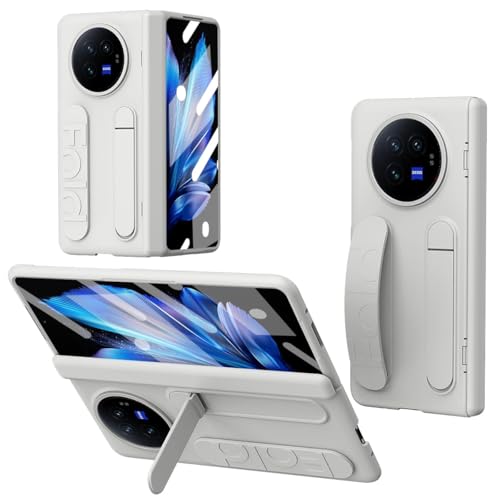 Coque Vivo X Fold3 blanche antichoc avec protège-écran et béquille