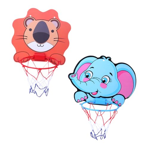 ORFOFE 2 Sets Wall Mounted Cartoon Basketball Board of Hole Hanging Basket for Indoor Enhancing Motor Skills and Parent Interaction