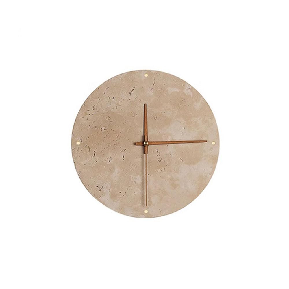 Wmmner Round Stone Wall Lamp Nordic Clock Wall Sconce Lighting Natural Yellow Travertine Wall Mount Light Led Hardwired Sconces for Lighting in Living Room Bar Shop Restaurant