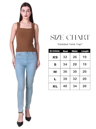 Image of Sizi Women Padded Camisole Workout Top| Tank Top with No Trace,Square Neck Seamless Vest,Elastic Removable Wide Shoulder Strap Camisole