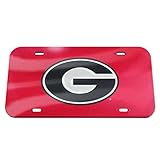 WinCraft NCAA Georgia Bulldogs Crystal Mirror License Plate, Team Color, One Size