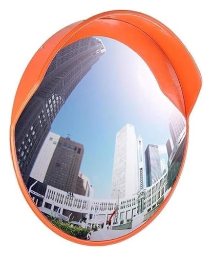 Miroir de circulation anti-angle mort 45cm avec visière de protection pluie et soleil