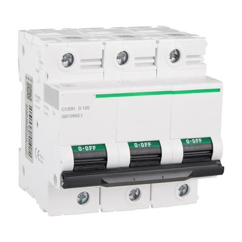 Disjoncteur triphasé C120H protection distribution 3P courbe D 125A