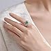 Engagement Ring with Wedding Band Green Wedding Band 18K White Gold Silver Geometric with Emerald and Diamond Size Solid Not Plated Fashion for Ladies New Year