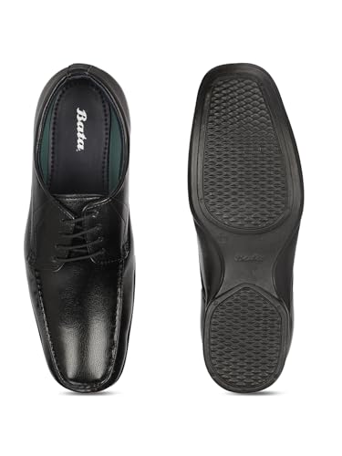 Image of Bata Men BOSS-Crude Black Formal Shoes