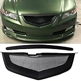 Front Bumper Hood Grill Grille Mesh Kit For Acura TL 2007-2008 Matte Black