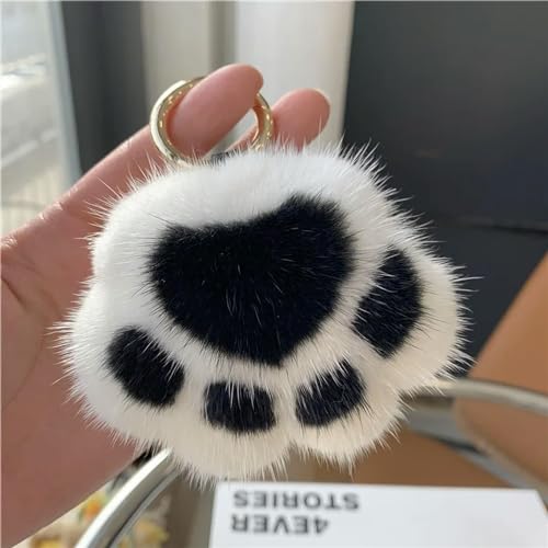 LJHLCC kawaii Cat Claw Fur Key Chain Charm Fashion Plush Bear paw Car Keychain Bag Pendant cute Jewelry