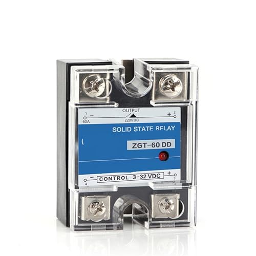 Relais à semi-conducteurs 60A DD SSR 12V 24V 220V avec dissipateur thermique monophasé