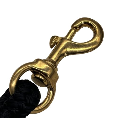 Corde de conduite pour cheval renforcée avec mousqueton laiton premium