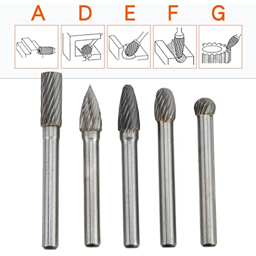 Set de 5 fresas rotativas de carburo de tungsteno miniatura 6
