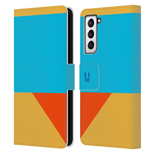Coque portefeuille Samsung Galaxy S21 FE 5G Head Case Designs en cuir style blocs de couleur