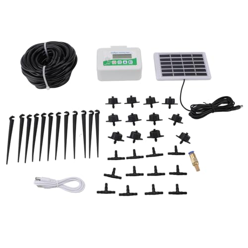 Generic Temporizador de riego inteligente, ahorro de energía programable con panel solar, temporizador de riego automático para jardín, tierras agrícolas, pradera
