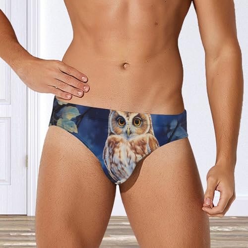 Owl Mama and Little Men's Swim Briefs Sexy Bikini Swimsuit Beach Shorts Underwear Low Waist4