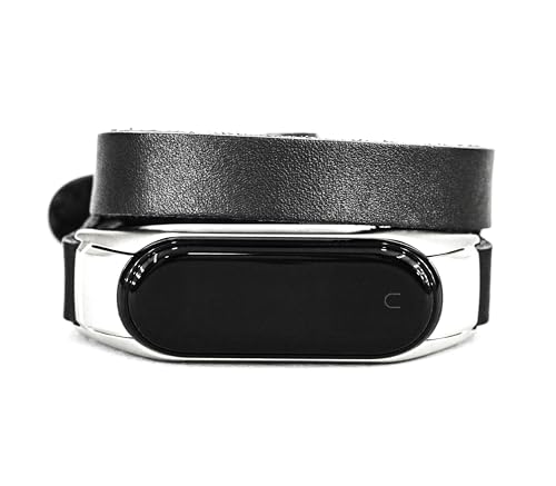 Double wrap Leather cuff band compatible with Xiaomi Mi Band 3 4 5 6 7 8, Handmade UA 2981