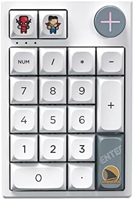 Darmoshark Tri-Mode Wireless Bluetooth Mechanical Numeric keypad 19 Keys Mini Numpad Portable Keypad RGB Backlight Gaming Keypad Extended Layout for Cashier(Fully Programmable Keys)