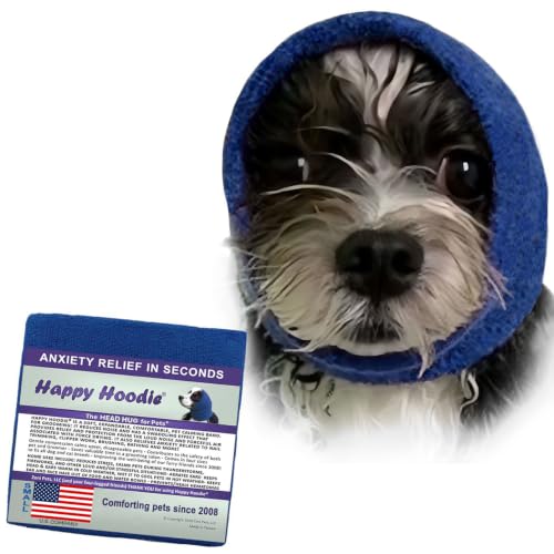 Image of Happy Hoodie The Original Dog & Cat Calming Band for Noise & Anxiety Relief | 2008 US brand. Compression fabric, soft & stretchy, reduces noise & eases stress during storms, fireworks, grooming and more!