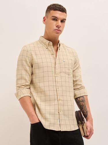 Image of THE Bear House Men's Checked Slim Fit Shirt