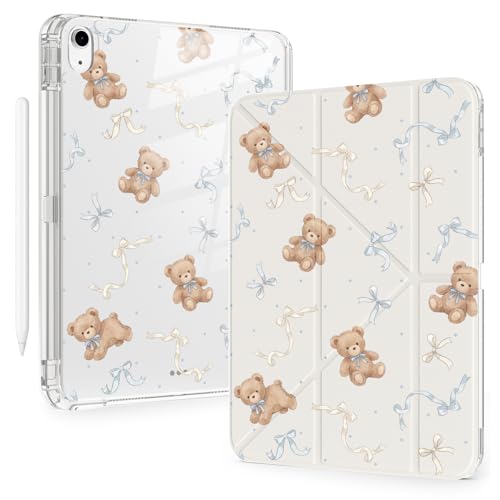 Étui amovible en cuir pour iPad Air 11 M3 M2 2025 avec porte-crayon blanc
