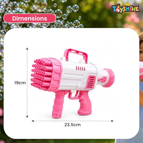 Image of Toyshine Rocket Boom 32 Hole Bubble Blaster for Kids | High Volume Bubble Gun with Solution | Ultimate Bubble Fun Maker - Pink