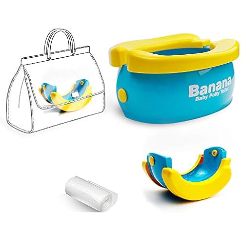 WISHTIME Baby Travel Potty Training Seats Portable Toilet Training Seat with Liners Disposable for Babies,Toddlers and Kids,Easy to Carry and Use When Outside Travel or Potty Training Cover