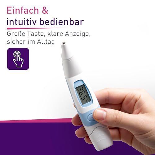 scala SC 8172 Infrarot Ohrthermometer – Digitales Fieberthermometer für Kinder & Erwachsene – 3 Sek. Messzeit, akustischer Fieberalarm & Speicher für 9 Messwerte
