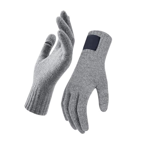 Guantes térmicos de invierno para pantalla táctil para hombre con forro polar, tejido suave y cálido para correr al aire libre, guantes de invierno para hombre, tejido térmico cálido para correr
