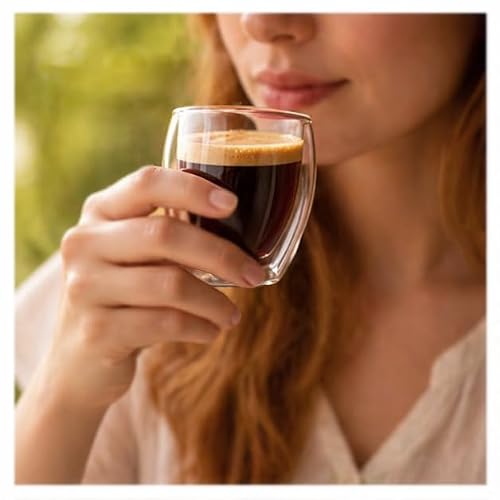 Miniatura 5 de Creano Juego De 6 Vasos De Espresso De Doble Pared, 80 Ml, Tazas De Café Moca, Tazas De Espresso, Vasos Térmicos Con Efecto Flotante