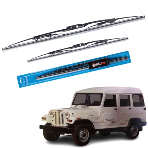 Image of Windshield Car Wiper Blades Metal Frame Water Repellant Cleaning Wiper Blades Refills Best for Mahindra Marshal (1967-2005) Dr 12 inch /Pa 12 inch