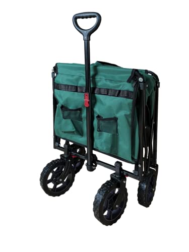 FROSAL Bollerwagen Bruno grün faltbar | Transportwagen für Hunde mit leichtem Einstieg