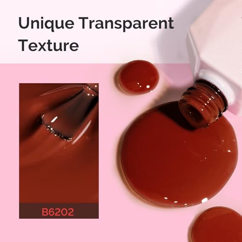 Image of MelodySusie Jeweliver Gel Nail Polish, 0.5Fl.oz Gel Polish Brown Color Soak Off UV LED Light Cure Gift for Women Manicure Nail Art DIY at Home B6202