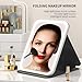 YQNVZGS Makeup Mirror Intelligent Touch Control Makeup Mirror,3-Color Intelligent dimming,Type-C Desktop high-Definition,Home or Travel Beauty Mirror (White-Big-6.89 * 9.06 inches)