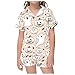 Halloween KSets Girls 10-12 Cute Pumpkin Print Button Down Short Sleeve Shirt and Shorts Z4-Sky Blue 6-7 Years