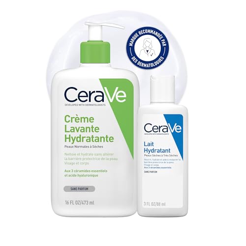 CeraVe Crème Lavante Hydratante et Lait Peau Très Sèche 473ml