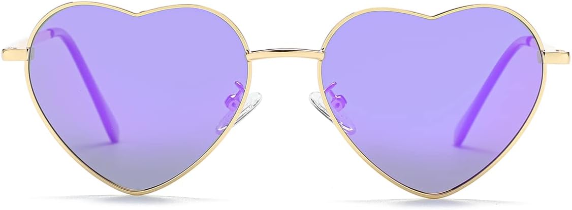 Gleyemor Polarized Heart Shaped Sunglasses for Women Metal Frame Cute Lovely Glasses 100% UV Protection image 3