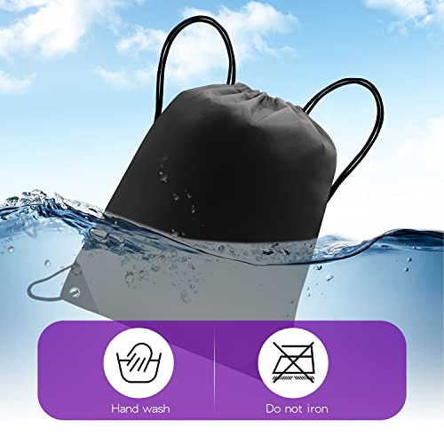 Zantrech 25 Pack Black Drawstring Backpack Bags, Drawstring Backpack Bulk, Polyester Drawstring Bags For Sport Storage #TOP3